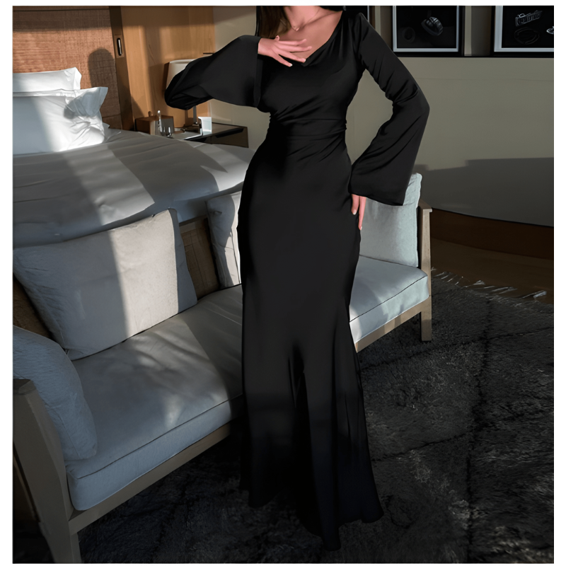 Liberty | Women's Square Neck Flared Sleeve Maxi Dress