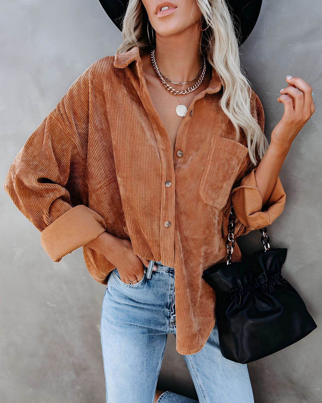Alena | Womens Oversized Button Down Relaxed Fit Casual Shirt