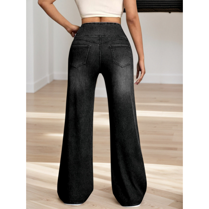 Deja | Women's High Waist Pull-On Wide Leg Jeans