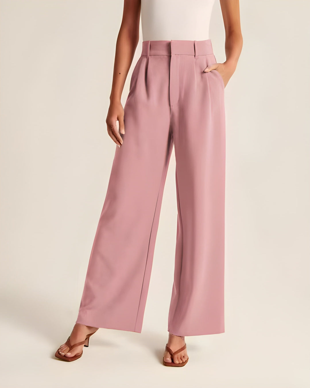 Imani | Women's High Waist Wide Leg Tailored Trousers