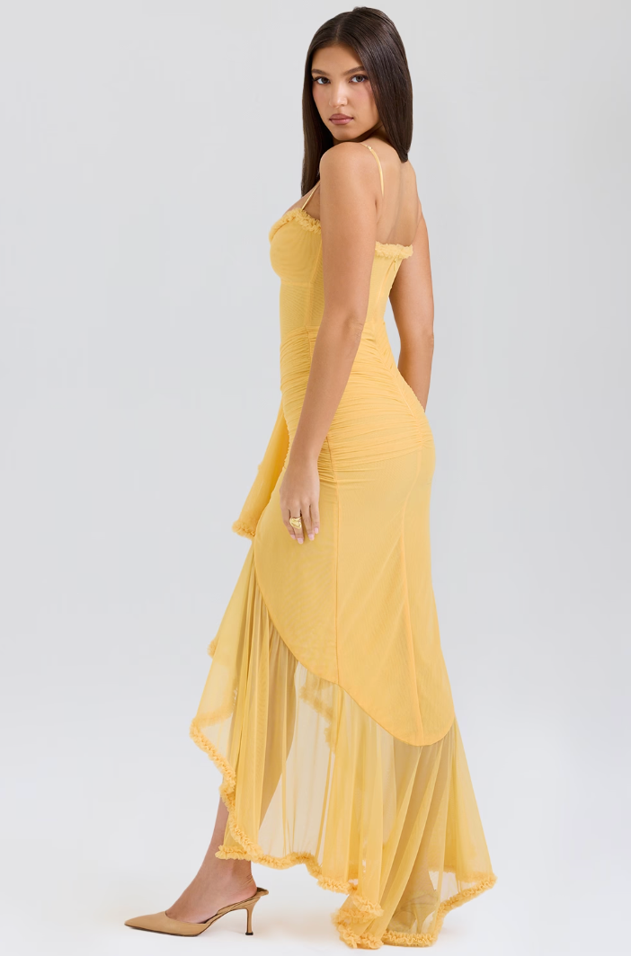 Macie | Women's Sweetheart Ruffle Maxi Dress