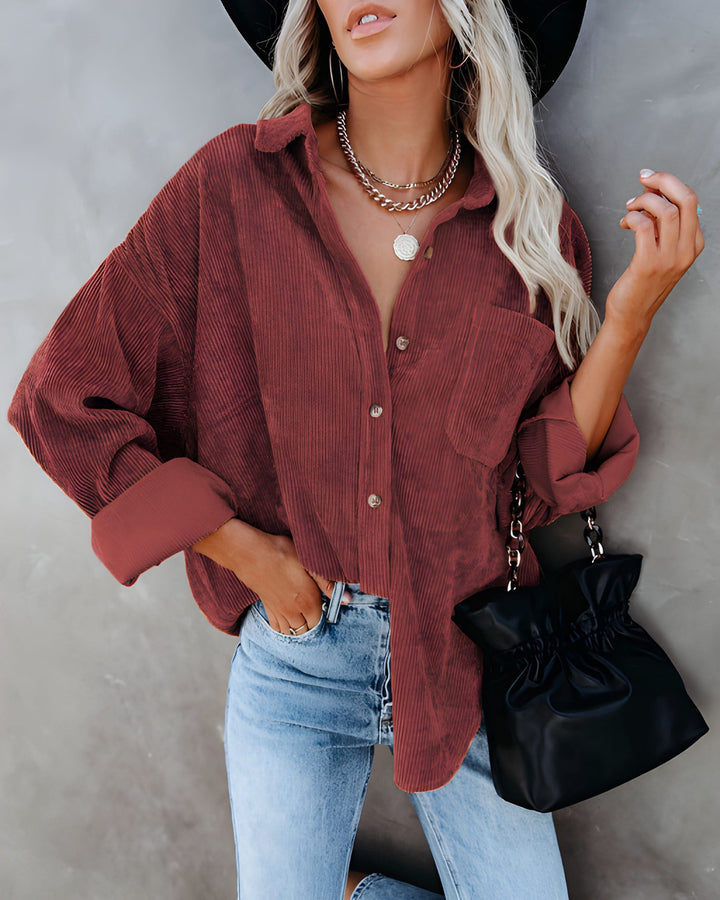 Alena | Womens Oversized Button Down Relaxed Fit Casual Shirt