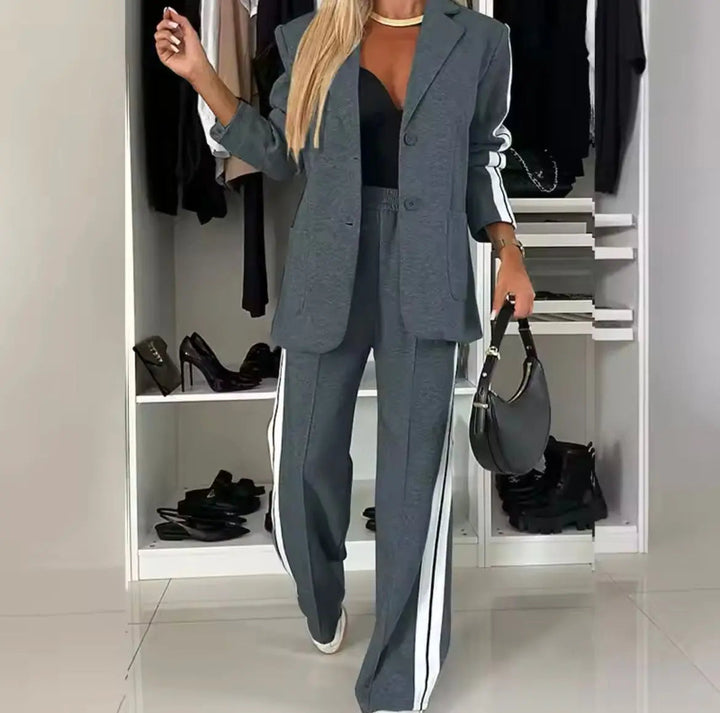 Cherry | Women's Blazer Wide Leg Trousers Co-ord Set