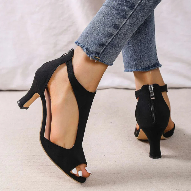 Dee | Womens Cut Out Peep Toe Stiletto Heels