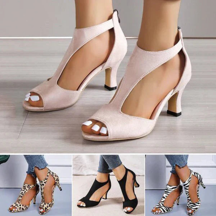 Dee | Womens Cut Out Peep Toe Stiletto Heels