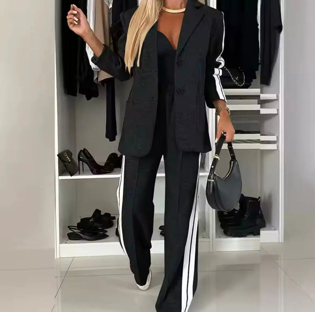Cherry | Women's Blazer Wide Leg Trousers Co-ord Set