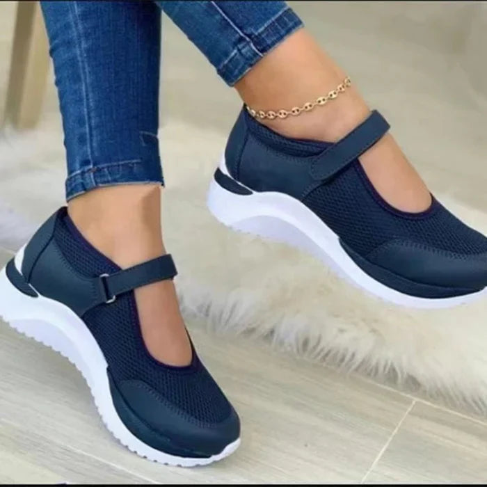 Alyssa | Womens Platform Walking Sneakers With Adjustable Strap Design