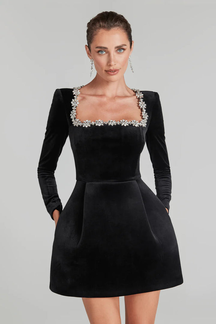 Lorelai | Women's Square Neck Fit and Flare Mini Dress