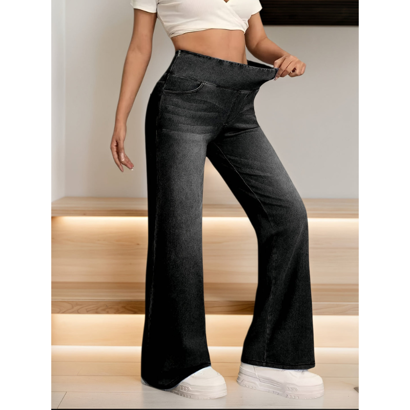 Deja | Women's High Waist Pull-On Wide Leg Jeans