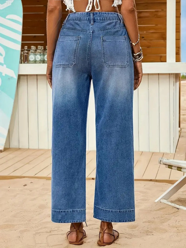 Dulce | Women's High Waist Wide Leg Jeans