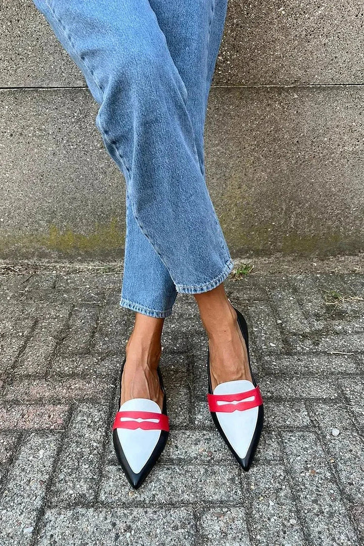 Julitta | Women's Two-Tone Pointed-Toe Slip-On Loafer Flats