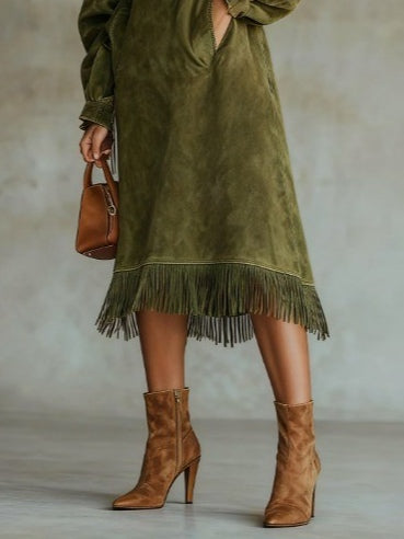 C&M® | Suede Fringe Dress Carol & Margaret Wilmington