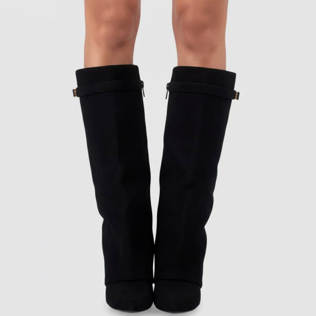 Anastasie | Women's Suede Pointed-Toe Block-Heel Over-The-Knee Boots