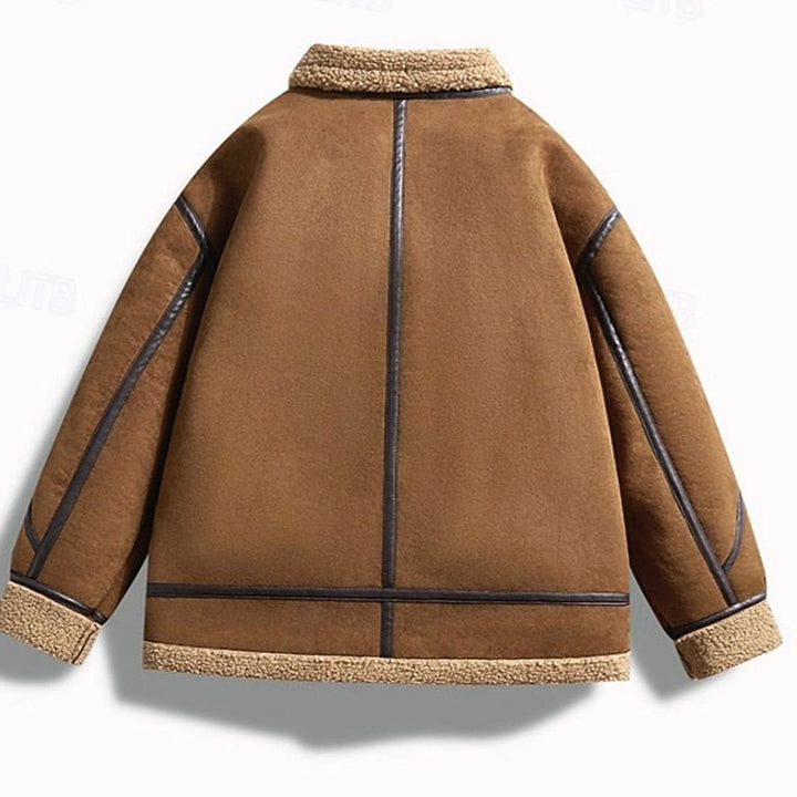 Olympe | Women's Sherpa Shearling-Collar Zip-Front A-Line Coat