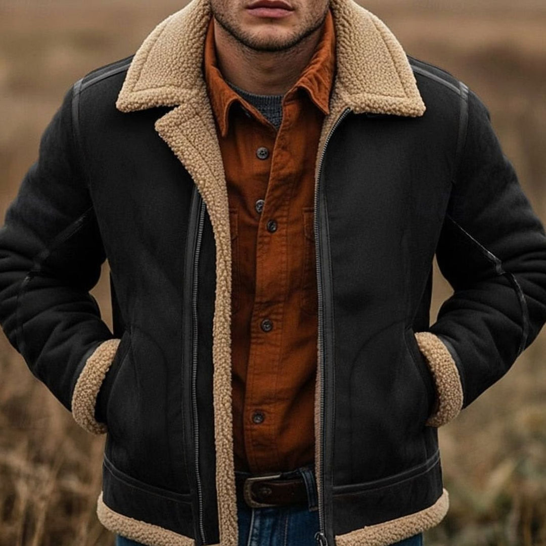 Olympe | Women's Sherpa Shearling-Collar Zip-Front A-Line Coat
