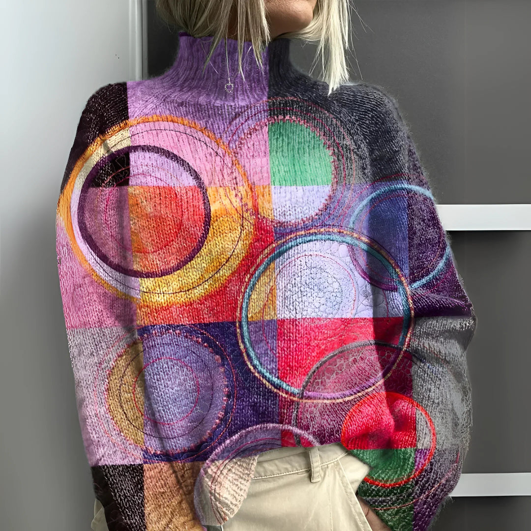 C&M® - Colorblock Knitted Turtleneck Sweater