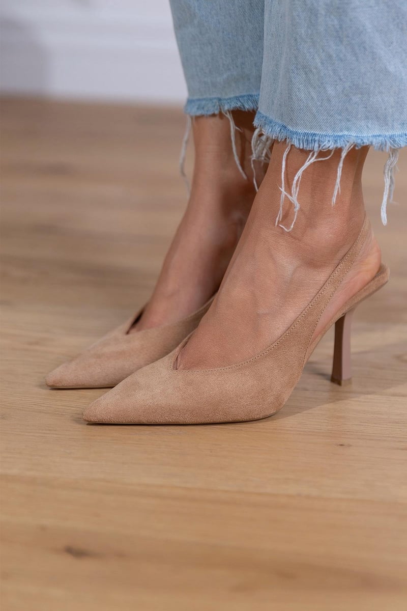 Élodie | Suede Slingback Heels