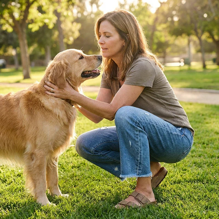 Woman wearing cropped straight leg jeans in blue