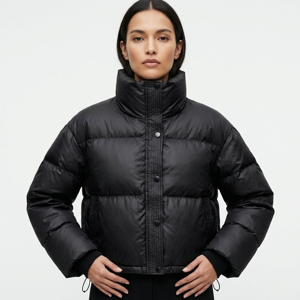 Jacqueline | Women's Cropped Stand-Collar Puffer Jacket