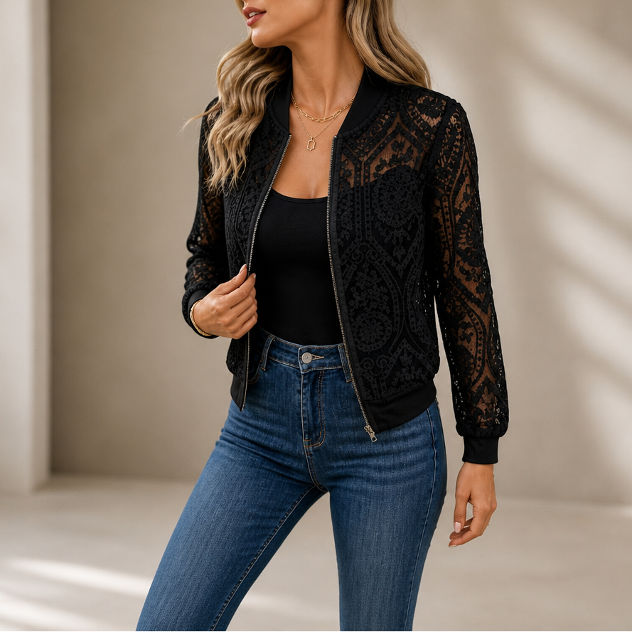 Verity | Women's Printed Floral Bomber Jacket
