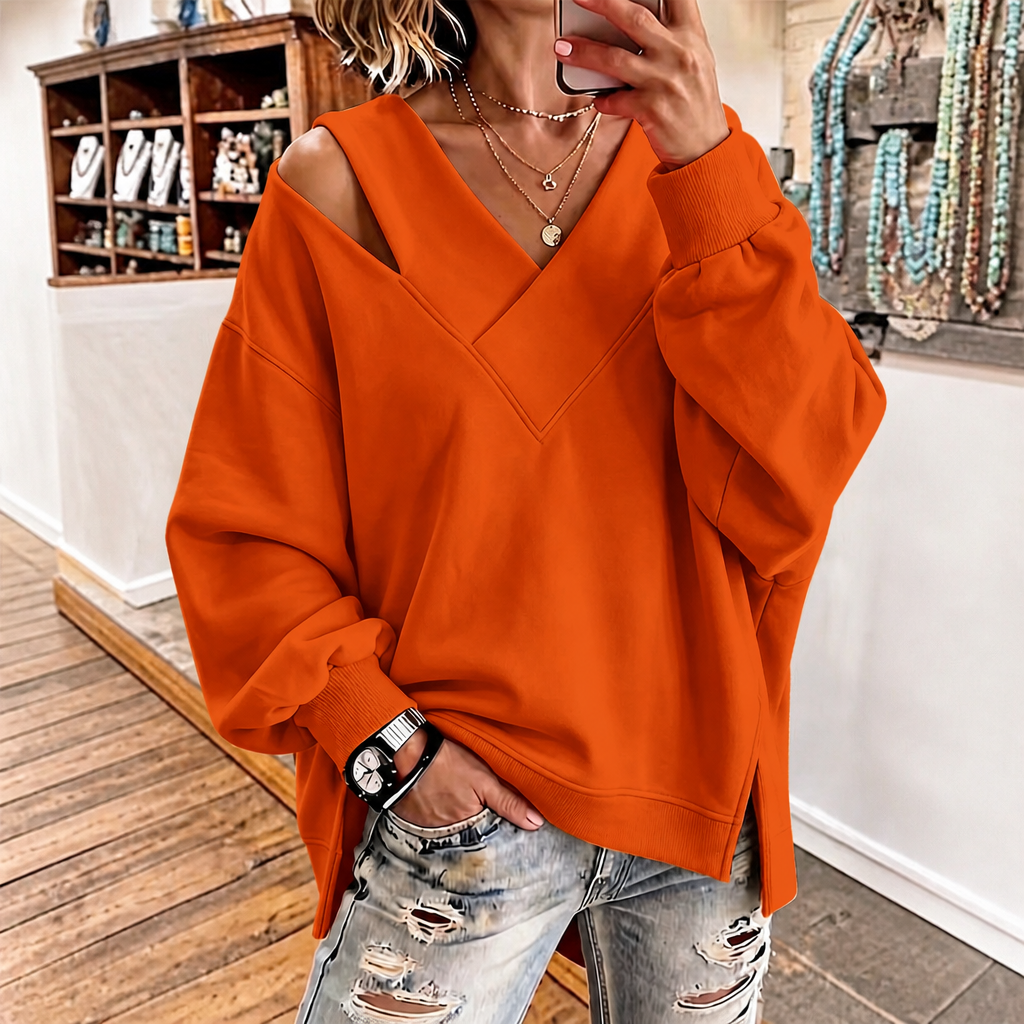 Melina | Women's Oversized Ribbed Long-Sleeve Hoodie