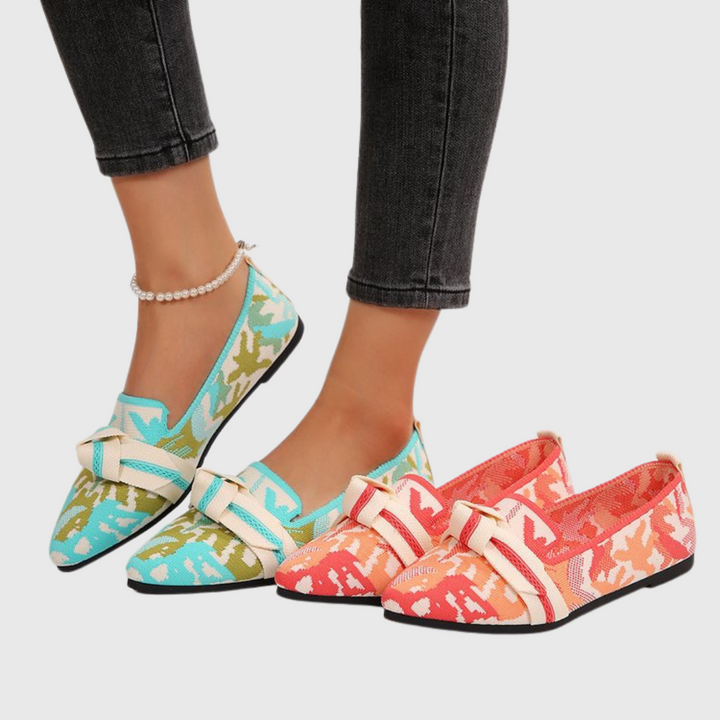 Lilias | Women's Two-Tone Pointed-Toe Slip-On Loafer Flats
