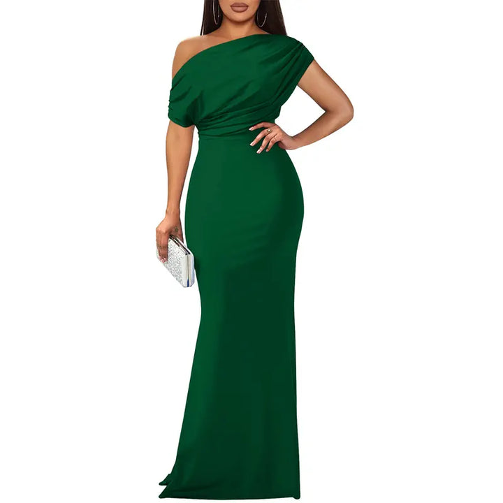 Yseult | Women's Bodycon Off-Shoulder Short-Sleeve Maxi Dress