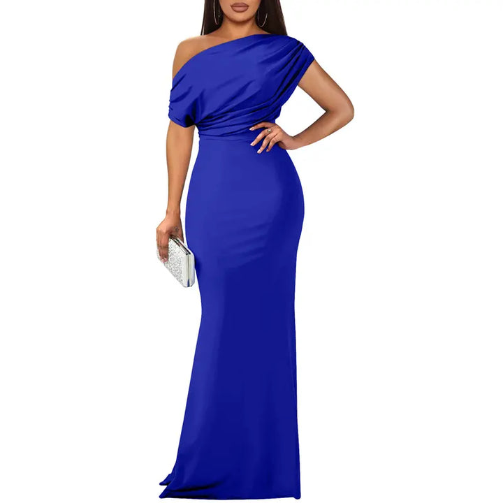 Yseult | Women's Bodycon Off-Shoulder Short-Sleeve Maxi Dress