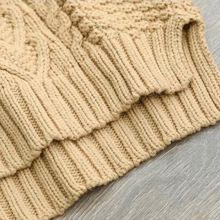 Margarethe | Women's Cable-Knit Mock-Neck Long-Sleeve Relaxed Cardigan