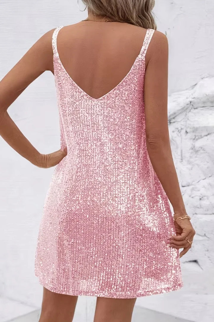 Bridgette | Women's Sequin V-Neck Sleeveless Mini Dress