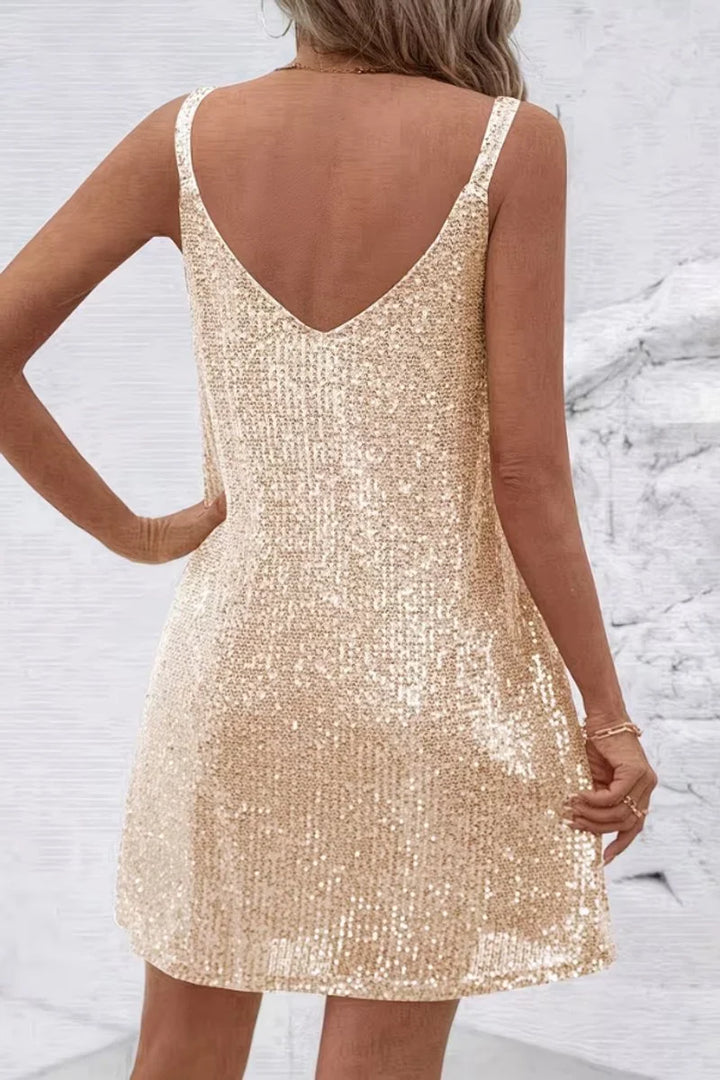 Bridgette | Women's Sequin V-Neck Sleeveless Mini Dress