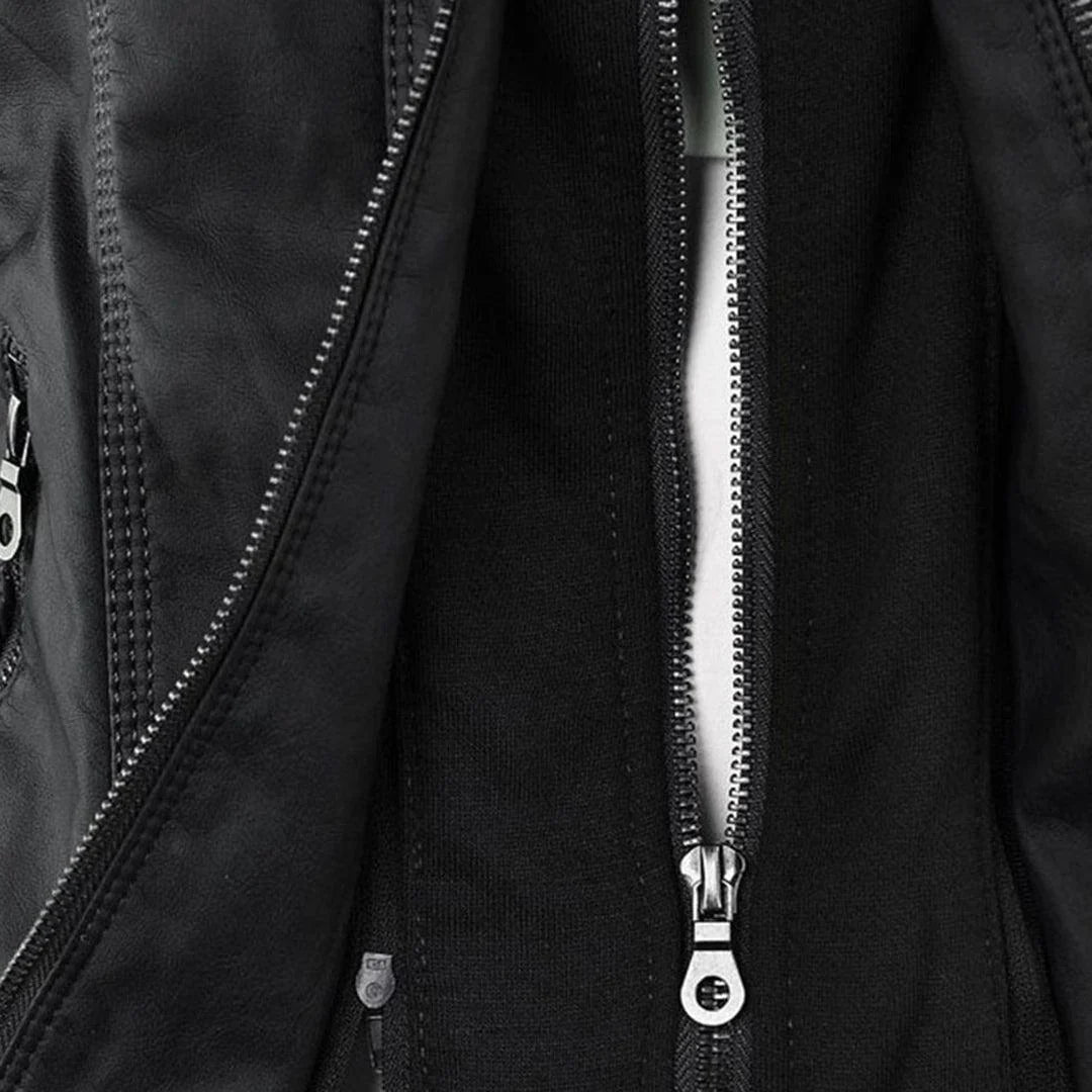 Quintilla | Women's Leather Pocket Hooded Zip-Front Jacket