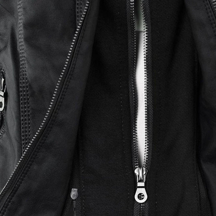 Quintilla | Women's Leather Pocket Hooded Zip-Front Jacket