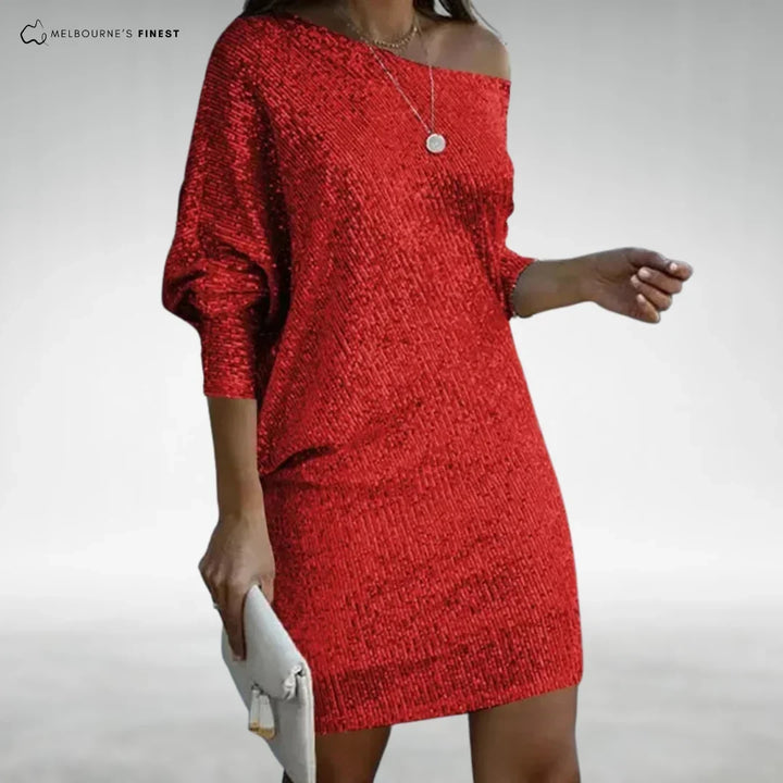 Nicolette | Women's Sequin Bodycon Off-Shoulder Long-Sleeve Dress