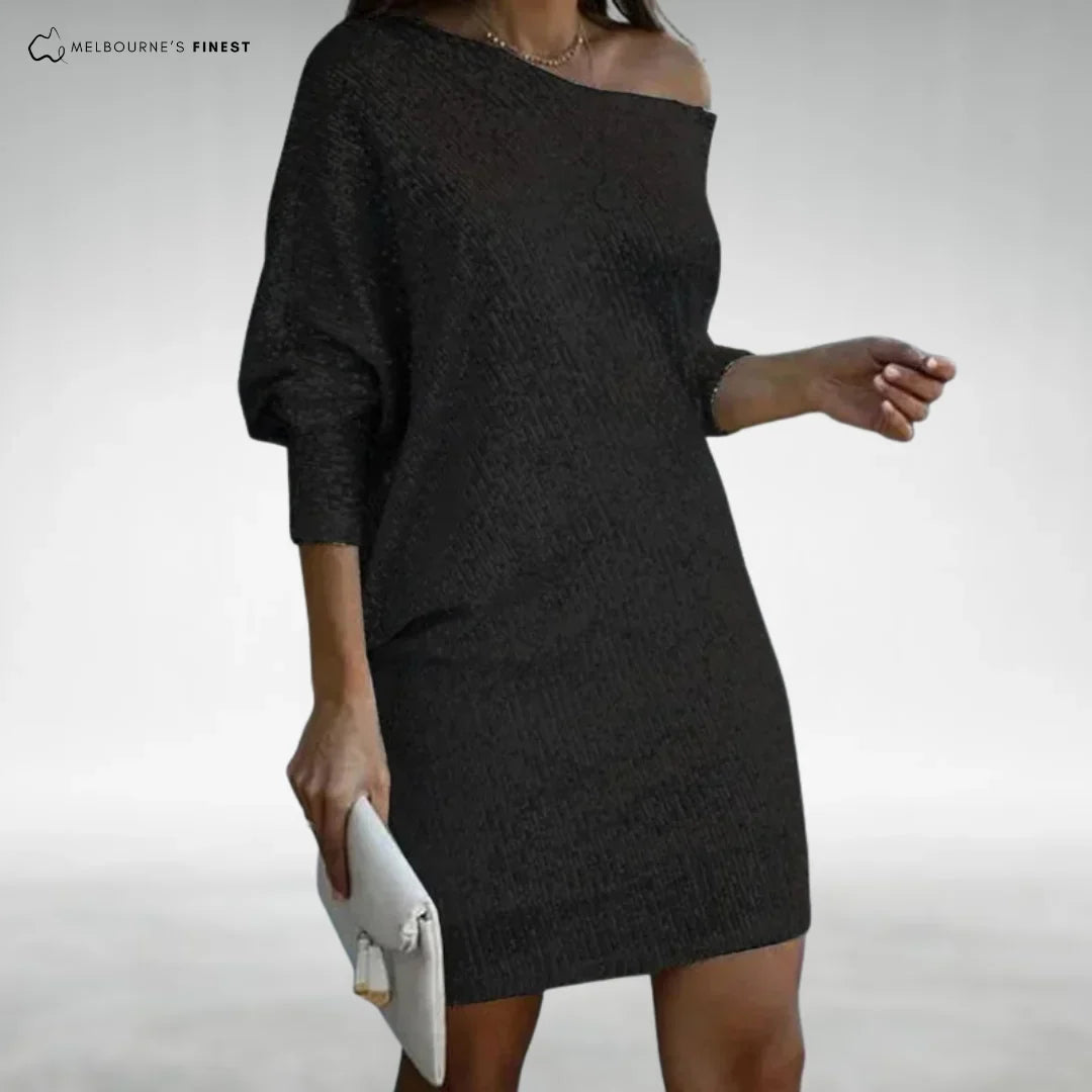 Nicolette | Women's Sequin Bodycon Off-Shoulder Long-Sleeve Dress