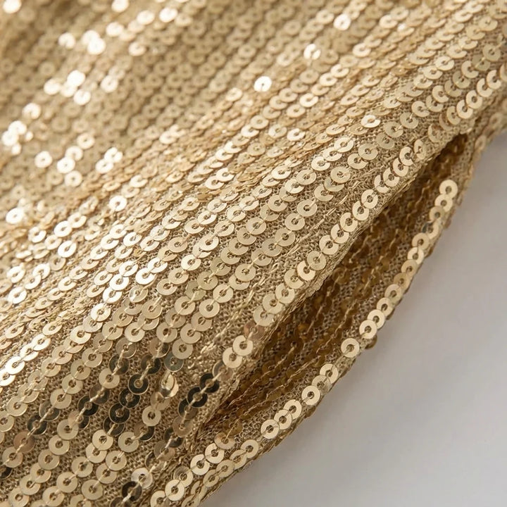 Lorraine | Women's Sequin One-Shoulder Long-Sleeve Mini Dress
