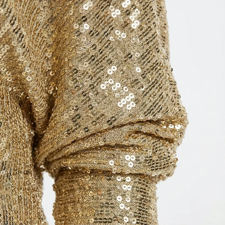 Lorraine | Women's Sequin One-Shoulder Long-Sleeve Mini Dress