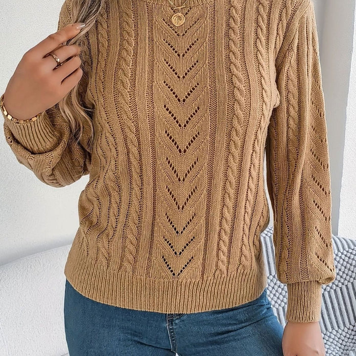 Norberta | Women's Cable-Knit Crew-Neck Long-Sleeve Relaxed Sweater