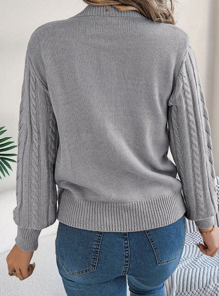 Norberta | Women's Cable-Knit Crew-Neck Long-Sleeve Relaxed Sweater