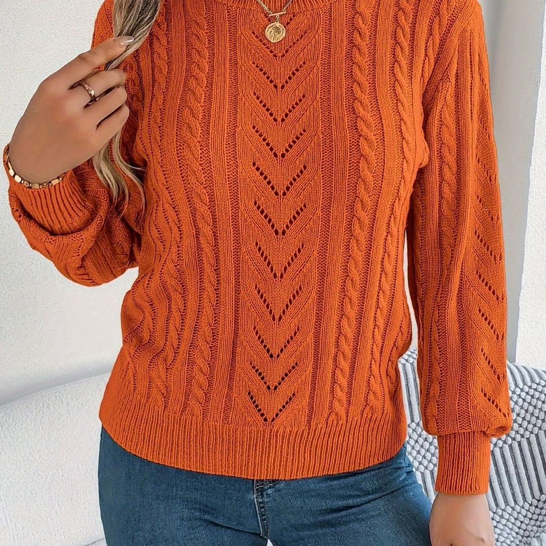 Norberta | Women's Cable-Knit Crew-Neck Long-Sleeve Relaxed Sweater