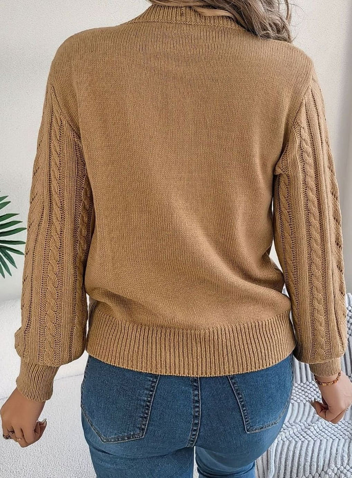 Norberta | Women's Cable-Knit Crew-Neck Long-Sleeve Relaxed Sweater