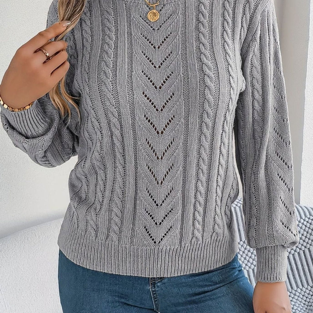 Norberta | Women's Cable-Knit Crew-Neck Long-Sleeve Relaxed Sweater