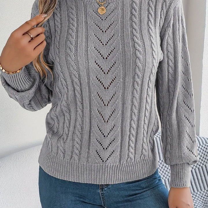 Norberta | Women's Cable-Knit Crew-Neck Long-Sleeve Relaxed Sweater