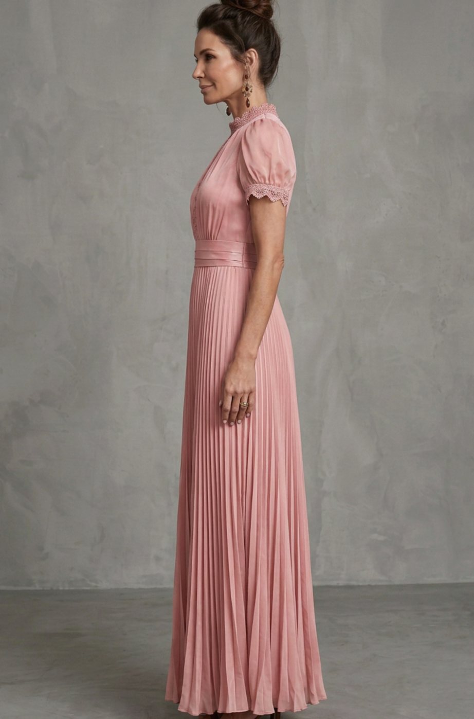 Antonia | Women's Satin A-Line Puff-Sleeve Maxi Dress