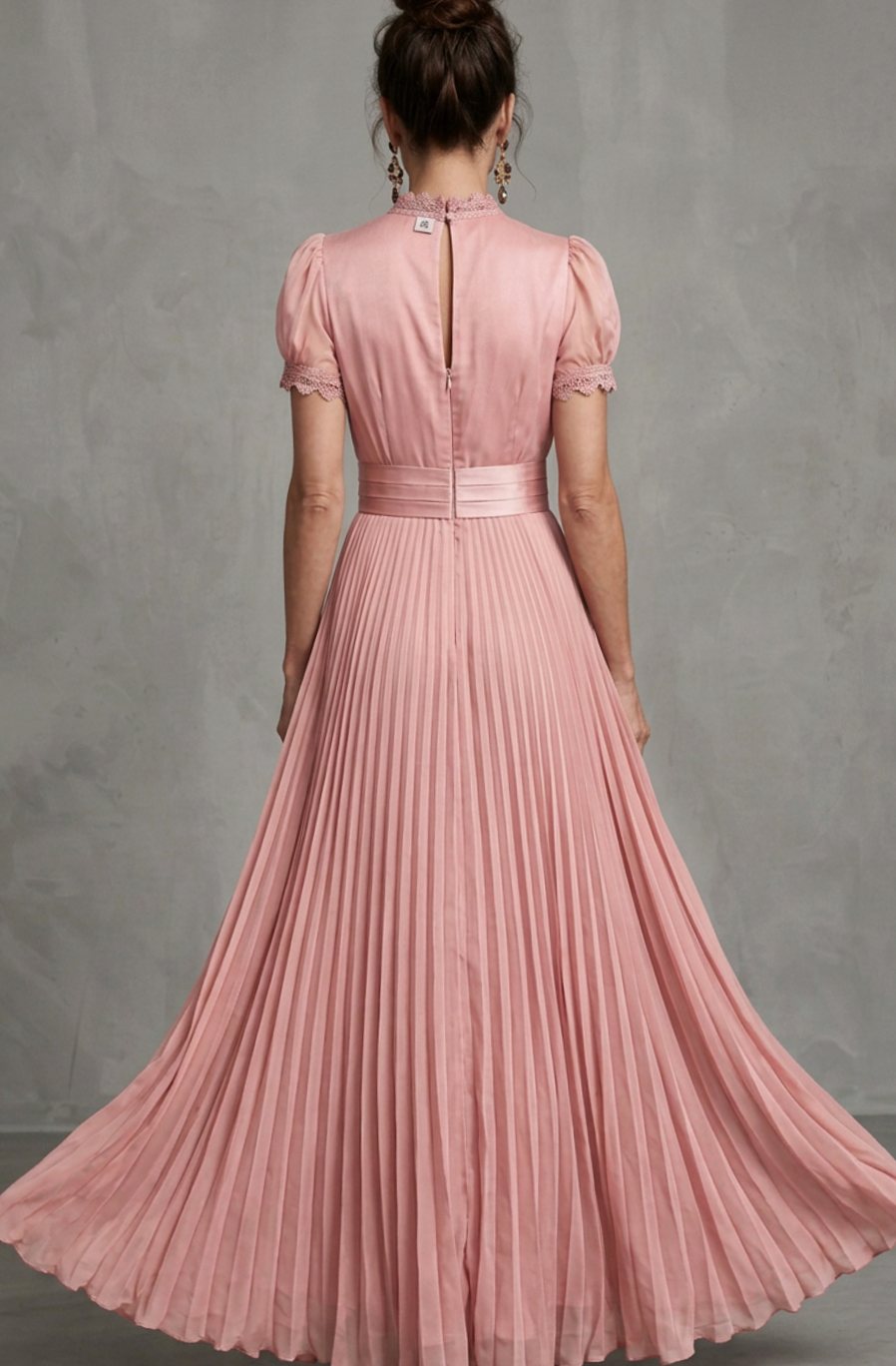 Antonia | Women's Satin A-Line Puff-Sleeve Maxi Dress
