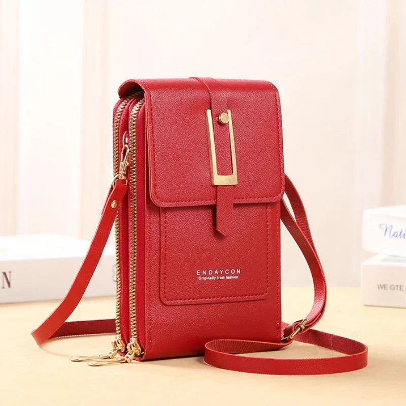 Compact crossbody phone bag with adjustable strap