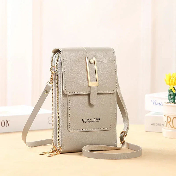 Compact crossbody phone bag with adjustable strap