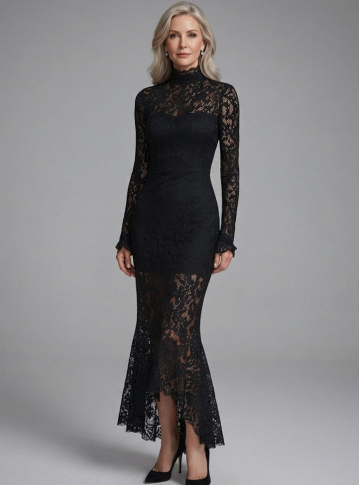Aurore | Women's Mermaid Long-Sleeve Floral Midi Dress
