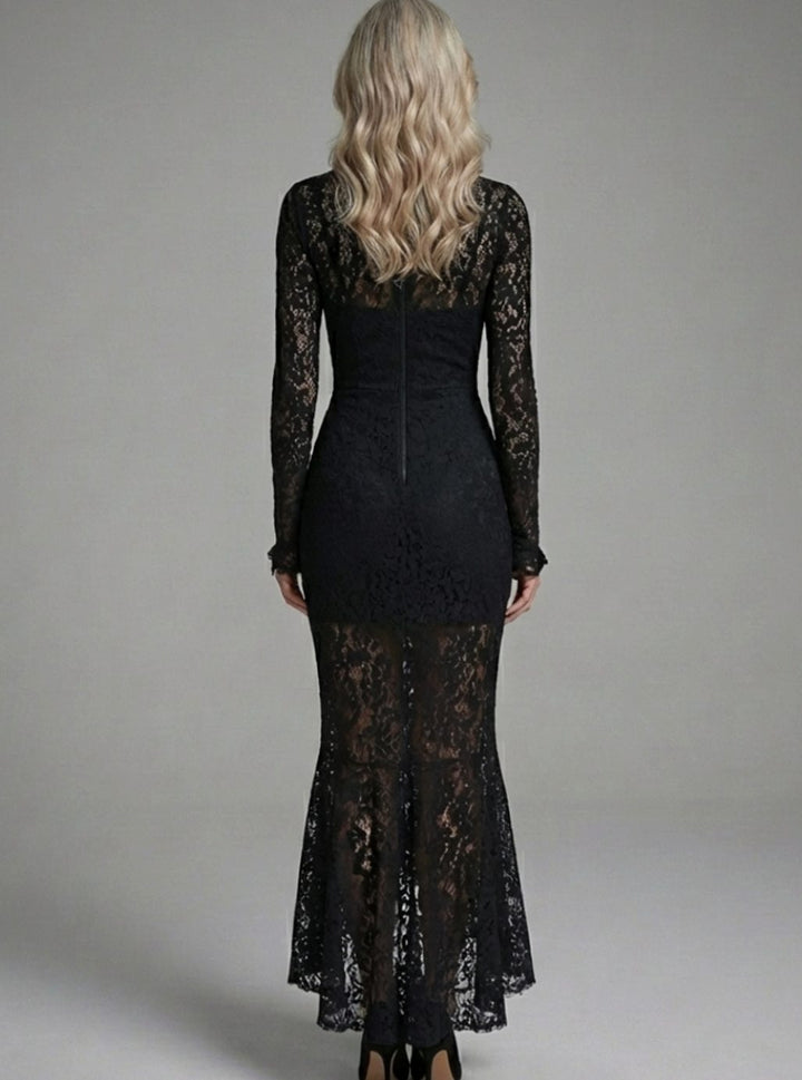Aurore | Women's Mermaid Long-Sleeve Floral Midi Dress