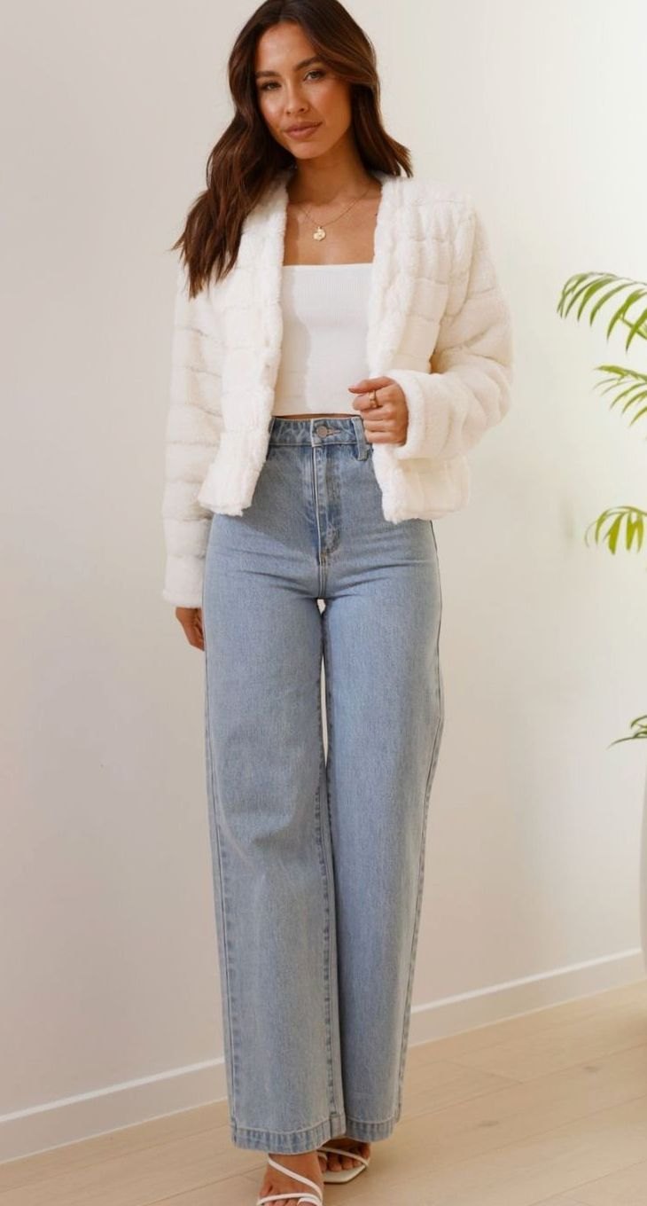 Odile | Women's Faux-Fur Cropped Quilted Open-Front Jacket 4